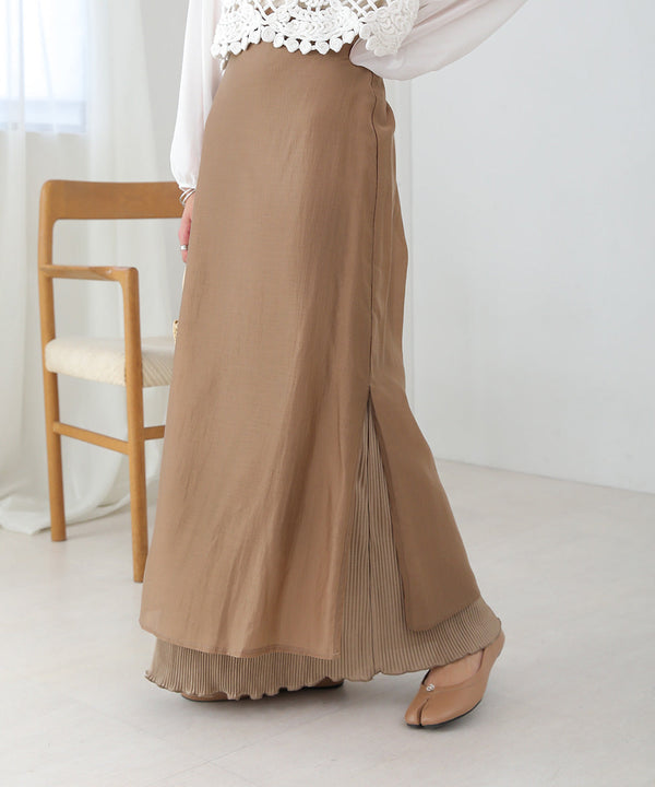 REVERSIBLE SHEER PLEATED SKIRT