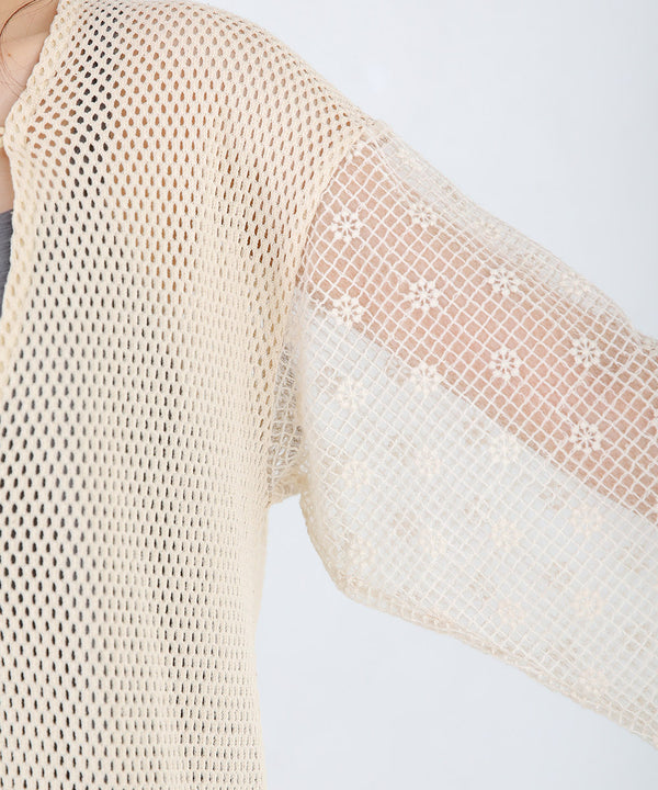 Bab 前後２ＷＡＹメッシュレースブラウス
