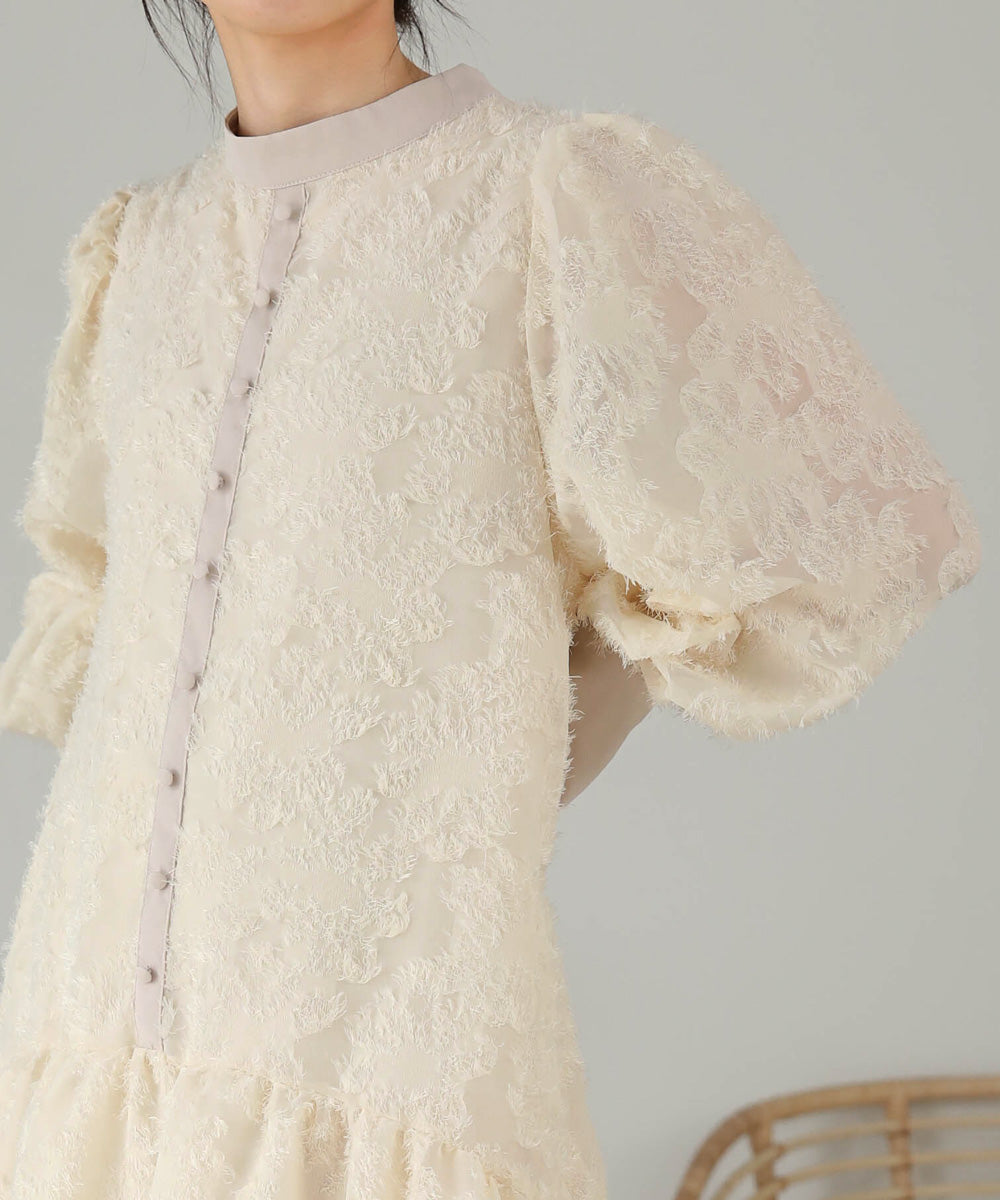 【低身長向けサイズあり】シャギー配色ティアードワンピース