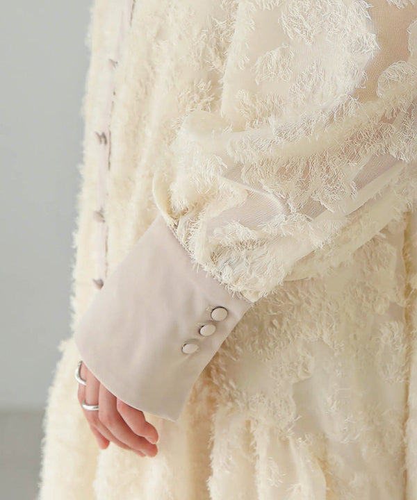 【低身長向けサイズあり】シャギー配色ティアードワンピース