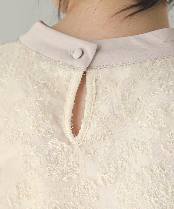 【低身長向けサイズあり】シャギー配色ティアードワンピース