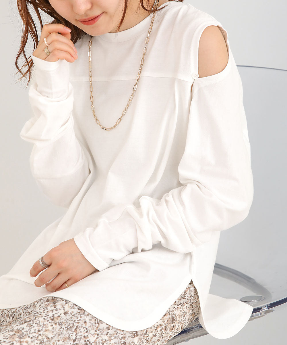 2WAY袖スリットカットソー