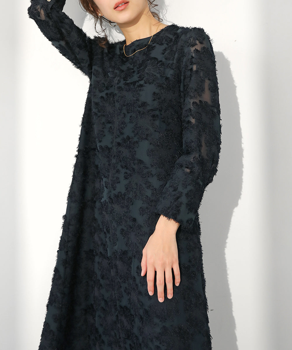 シャギージャガードワンピース