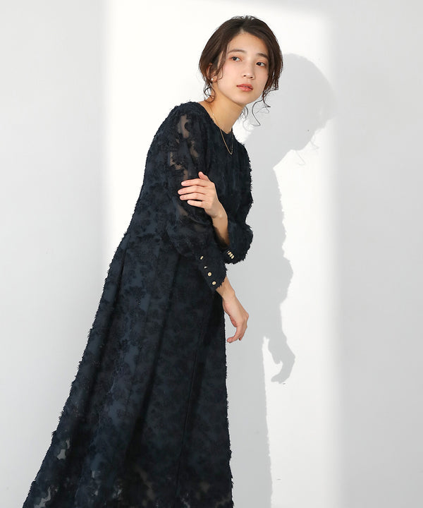 シャギージャガードワンピース