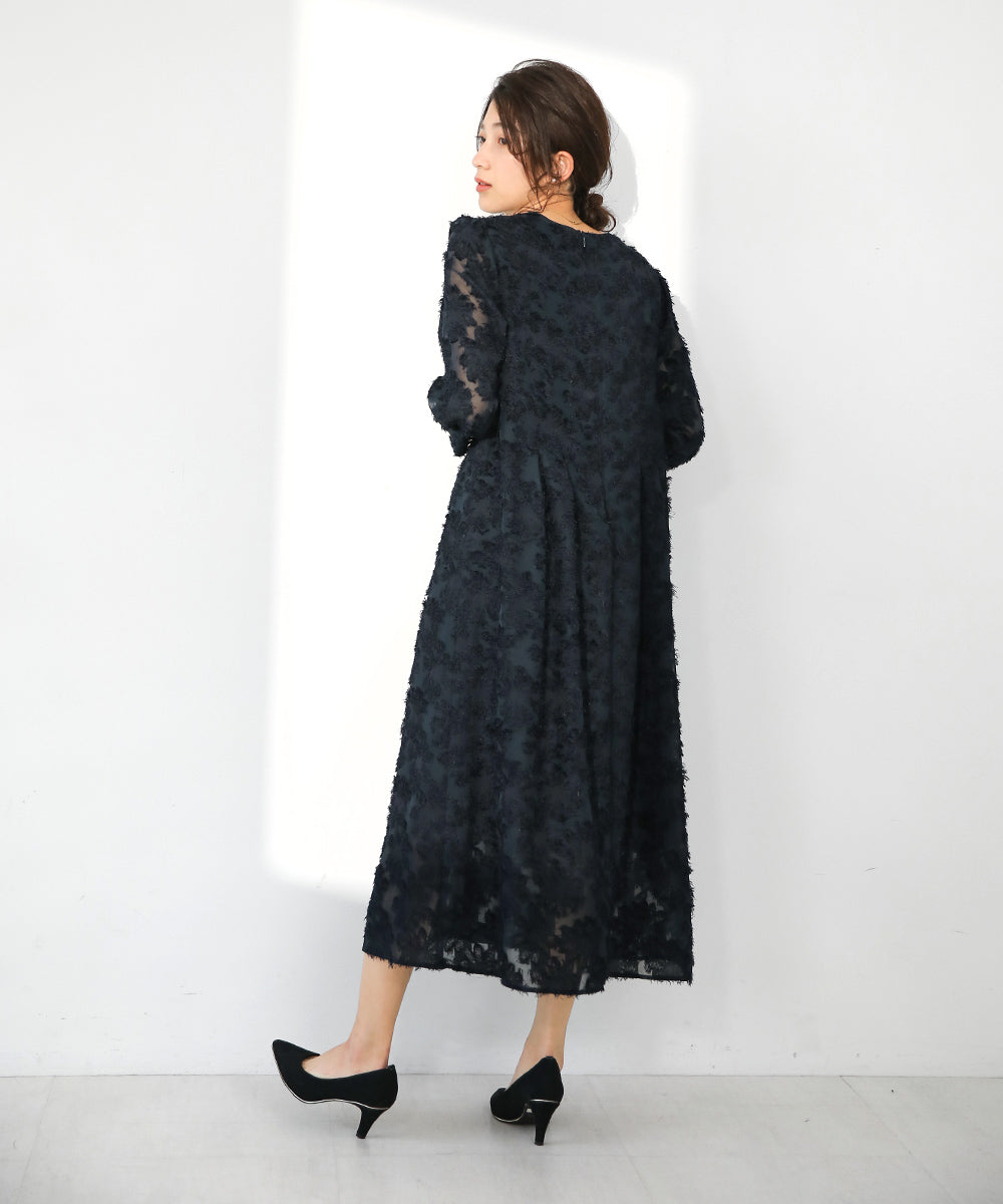 シャギージャガードワンピース