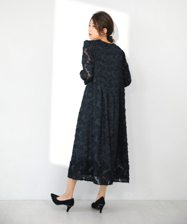 シャギージャガードワンピース