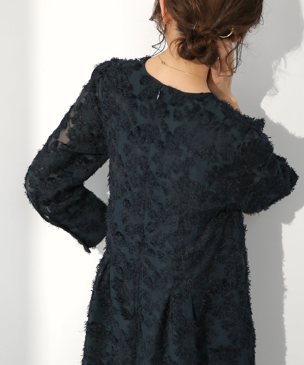 シャギージャガードワンピース