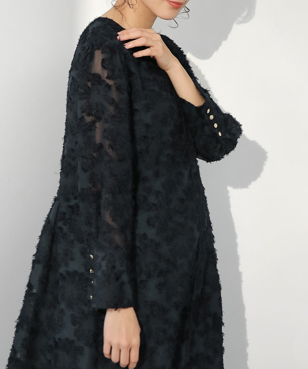 シャギージャガードワンピース