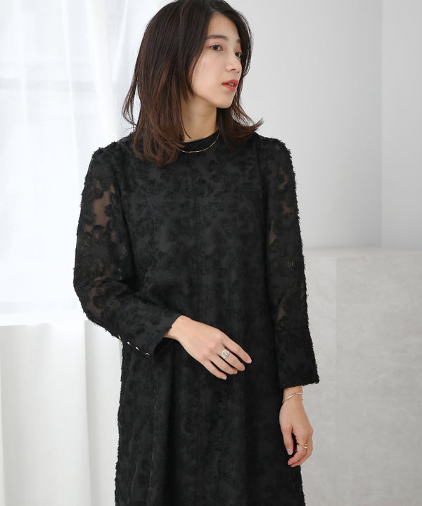 シャギージャガードワンピース