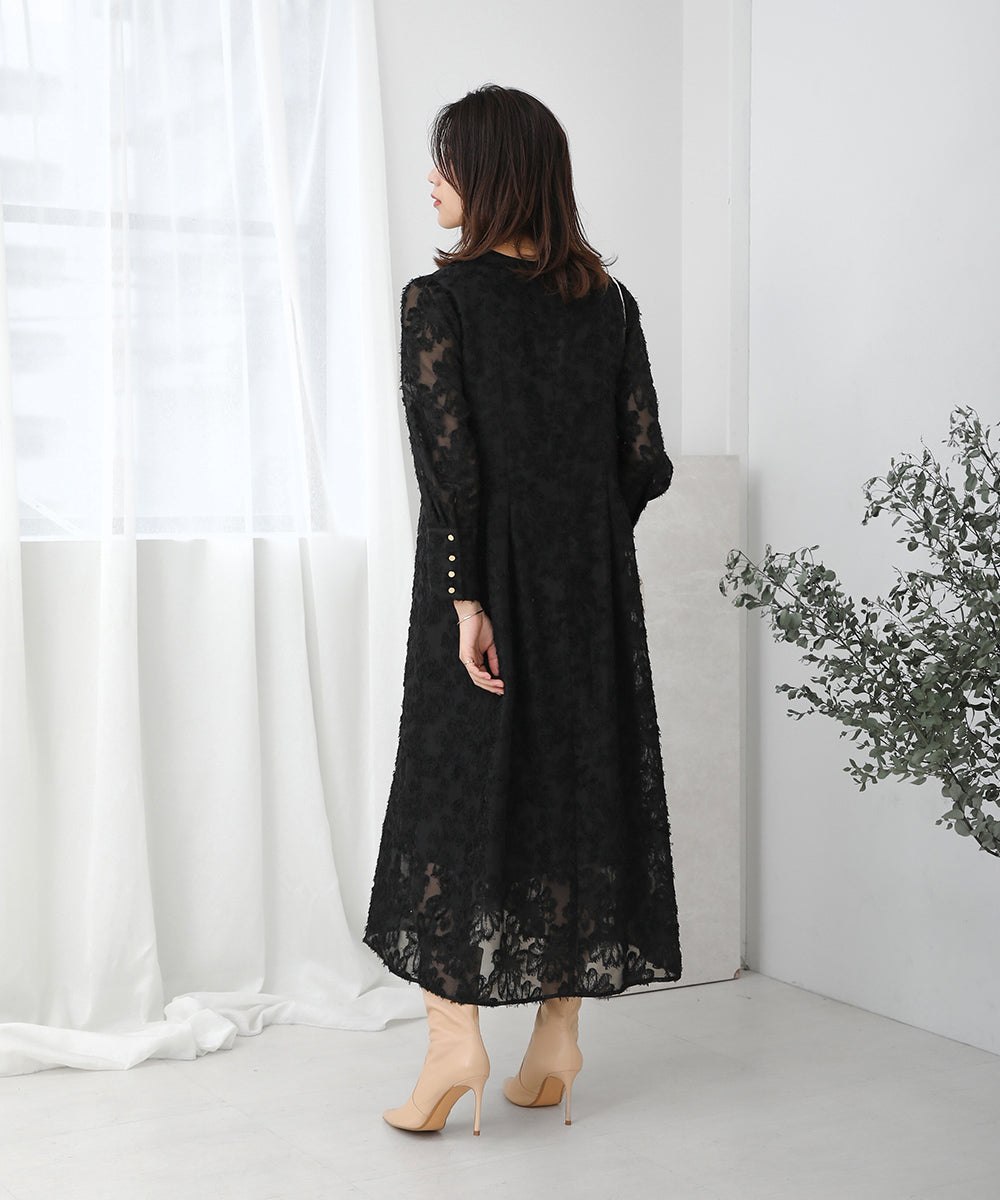 シャギージャガードワンピース