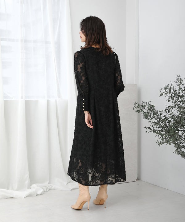 シャギージャガードワンピース