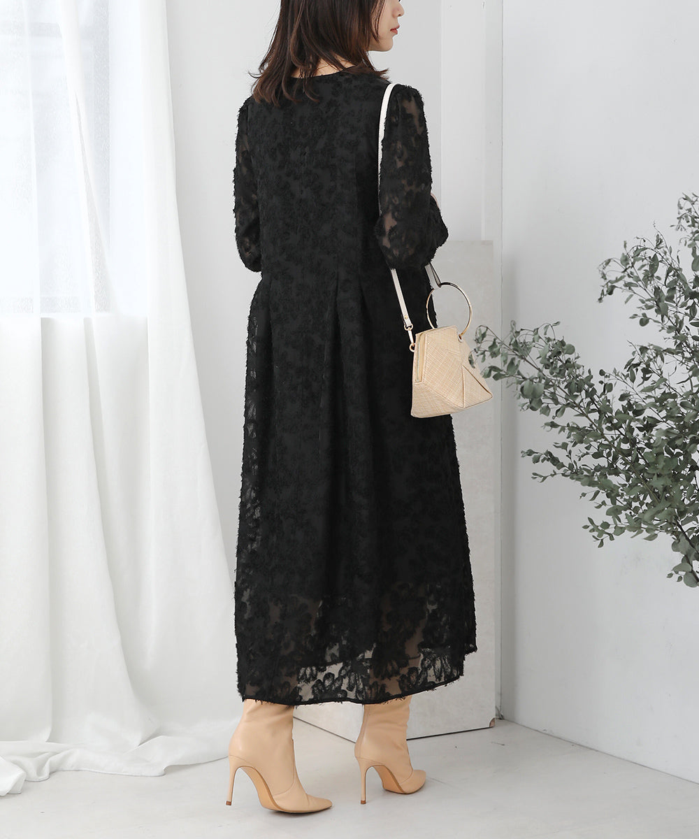 シャギージャガードワンピース