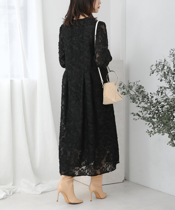 シャギージャガードワンピース