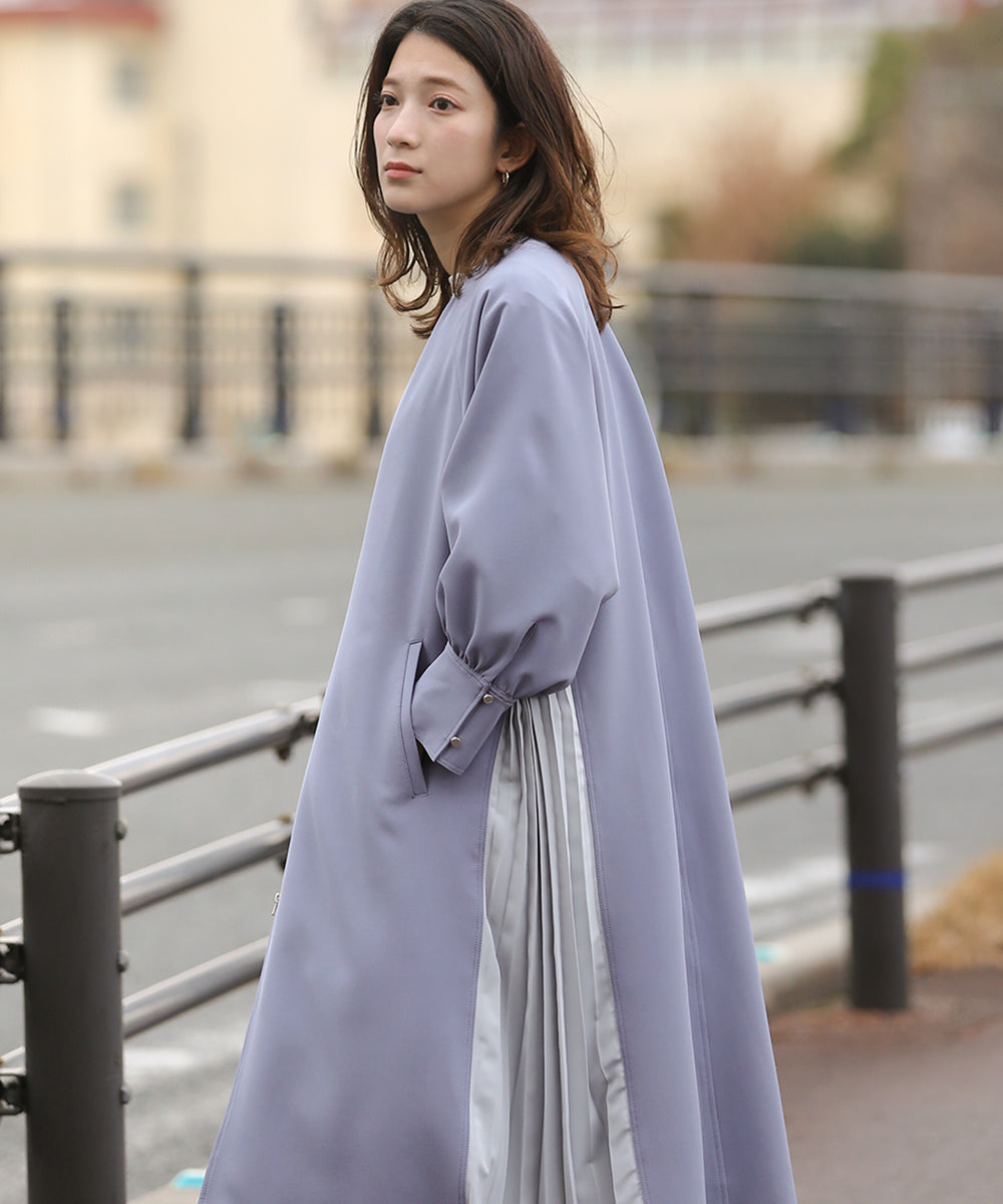 サイドプリーツロングコート