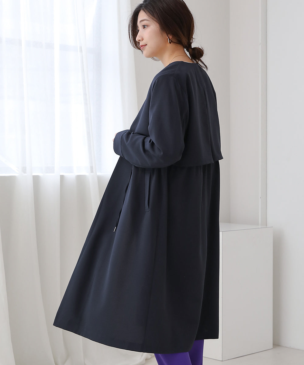 BouJeloud 撥水・花粉ドロストケープライク ロングコート