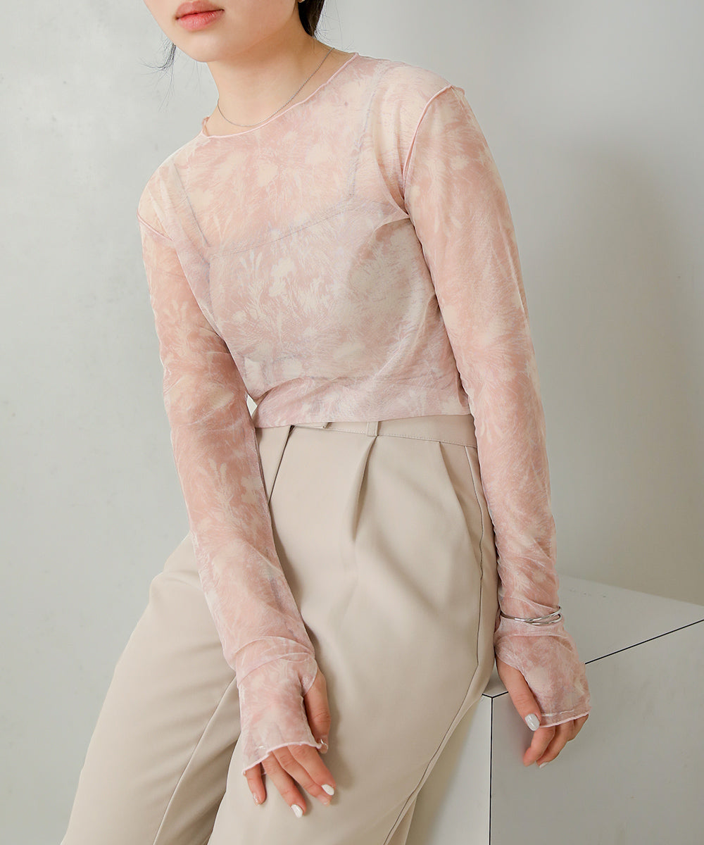 Bab ニュアンスプリントシアートップス 【メール便280円】