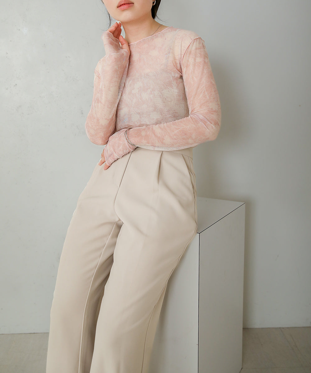 Bab ニュアンスプリントシアートップス