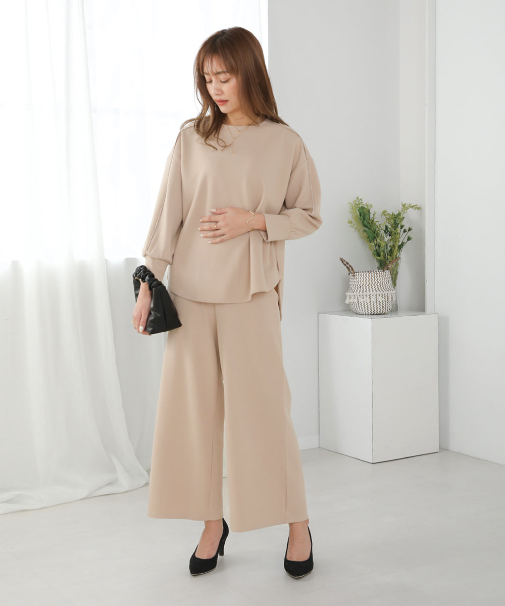 BouJeloud カットジョーゼットワイドパンツ