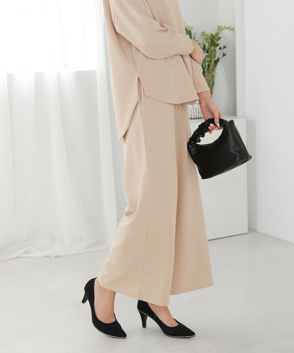 BouJeloud カットジョーゼットワイドパンツ