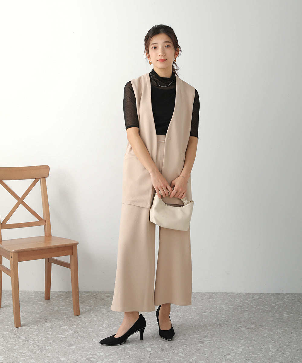 BouJeloud カットジョーゼットワイドパンツ