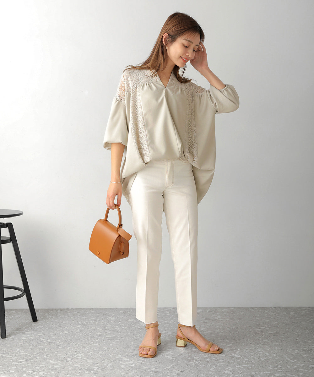 BouJeloud ハイストレッチカットオフデニム