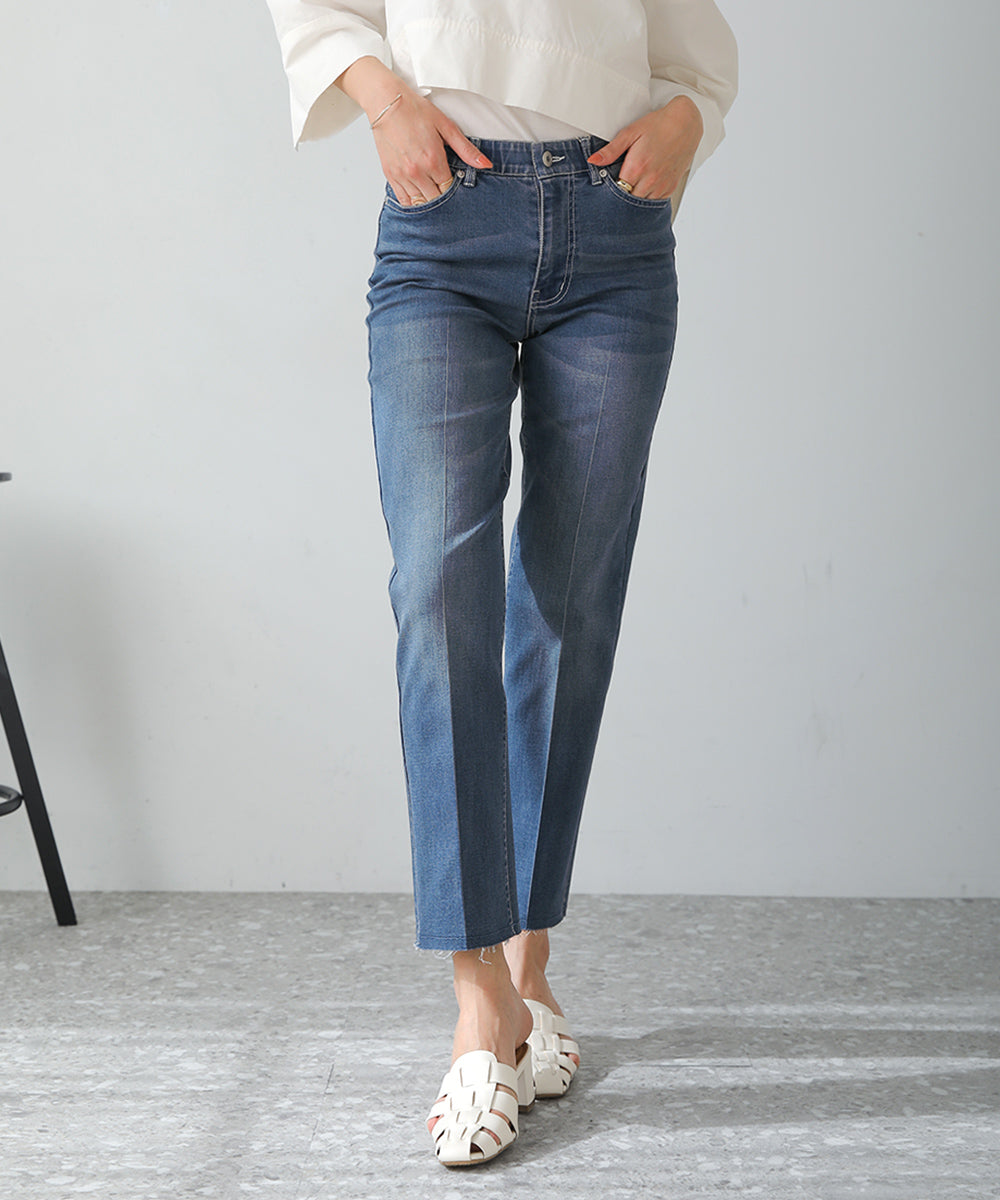 BouJeloud ハイストレッチカットオフデニム