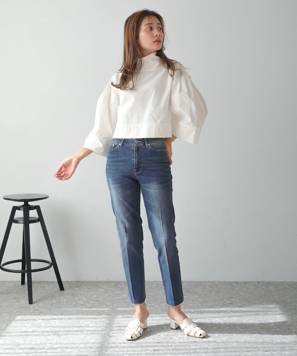 BouJeloud ハイストレッチカットオフデニム