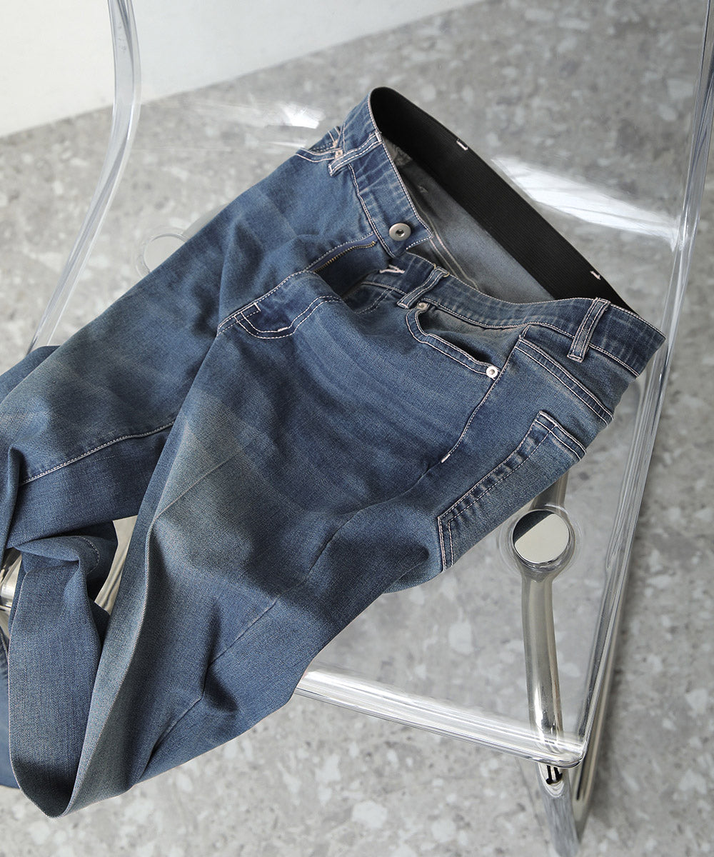 BouJeloud ハイストレッチカットオフデニム