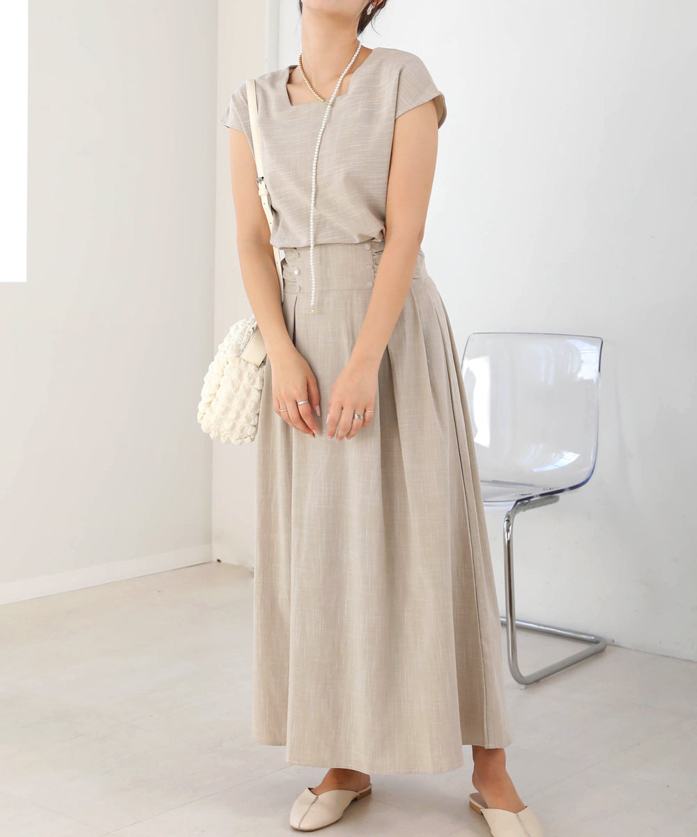 セットアップ風フレアワンピース