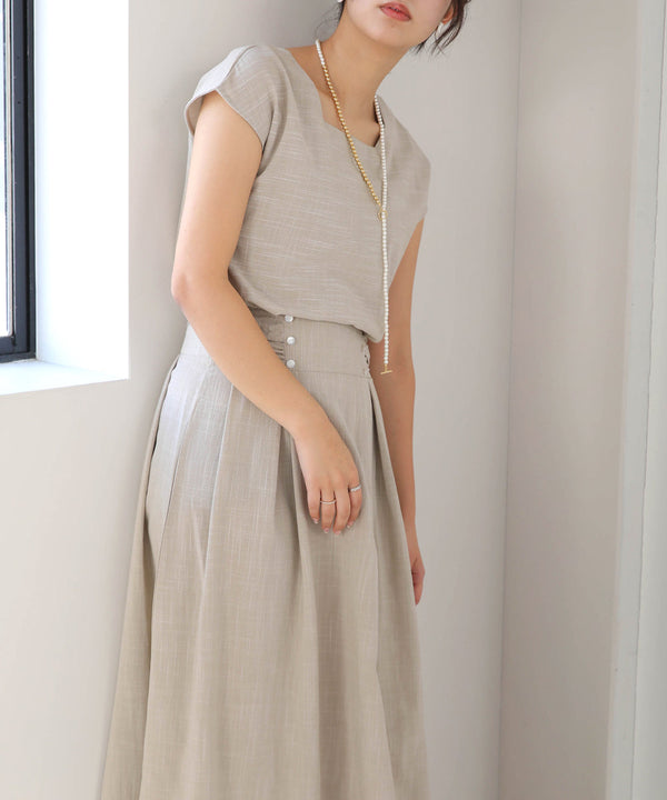 セットアップ風フレアワンピース