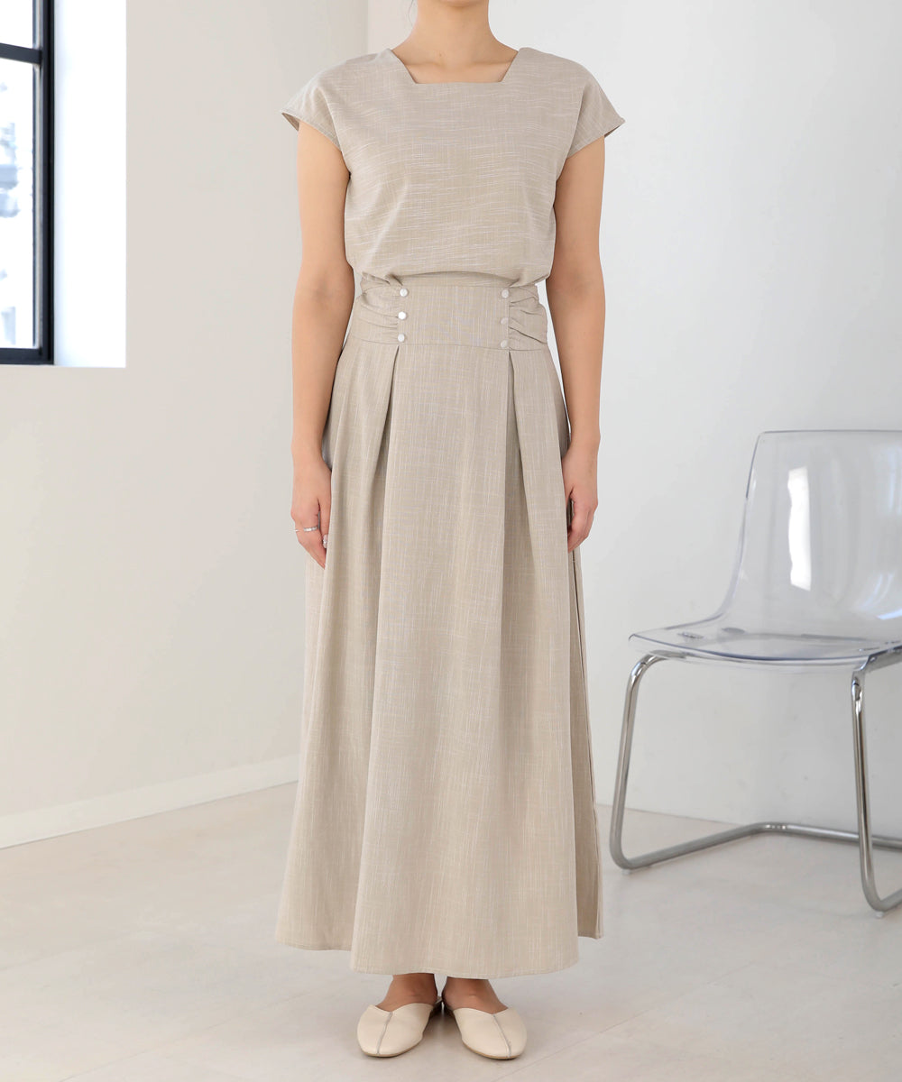 セットアップ風フレアワンピース