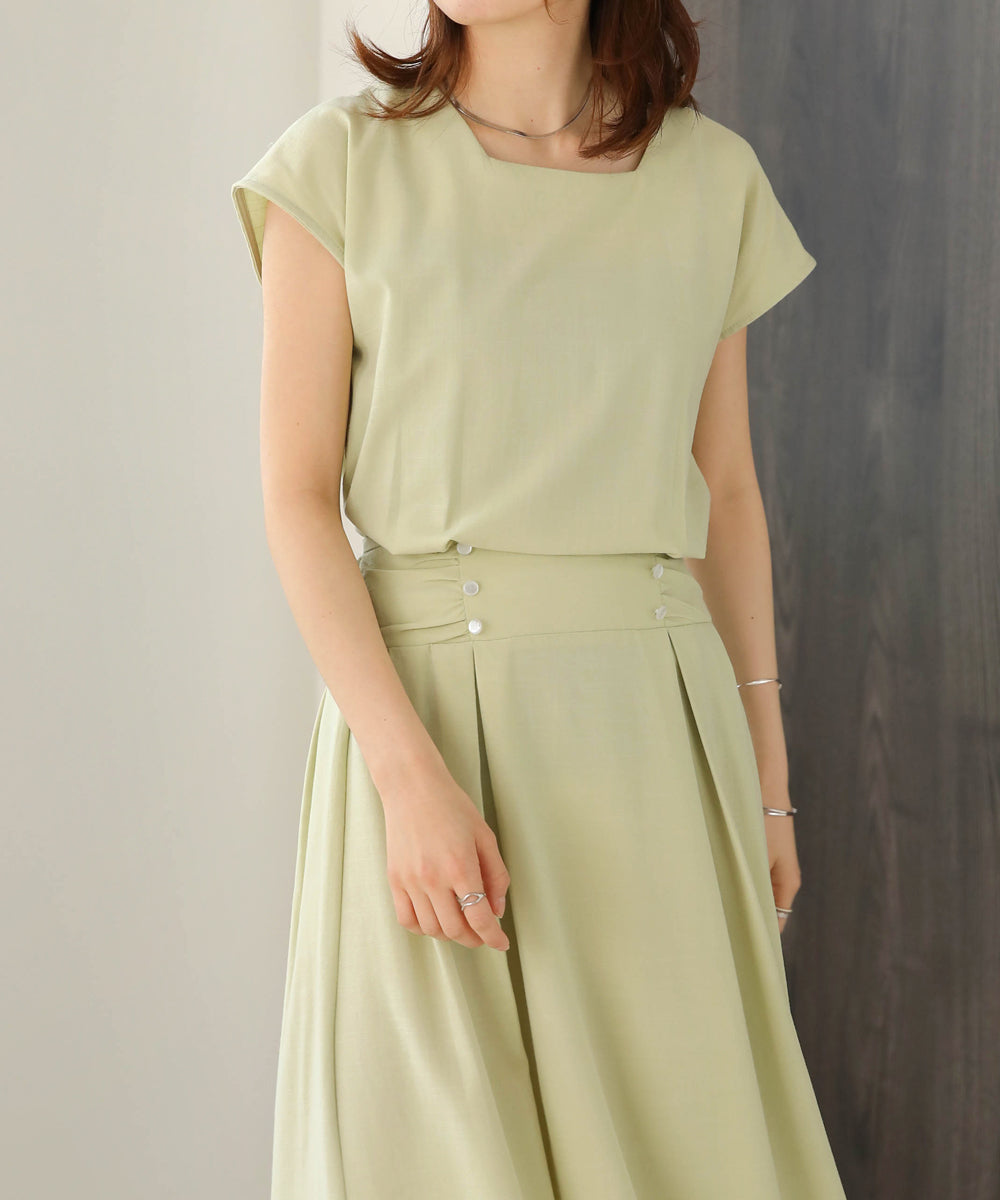 セットアップ風フレアワンピース