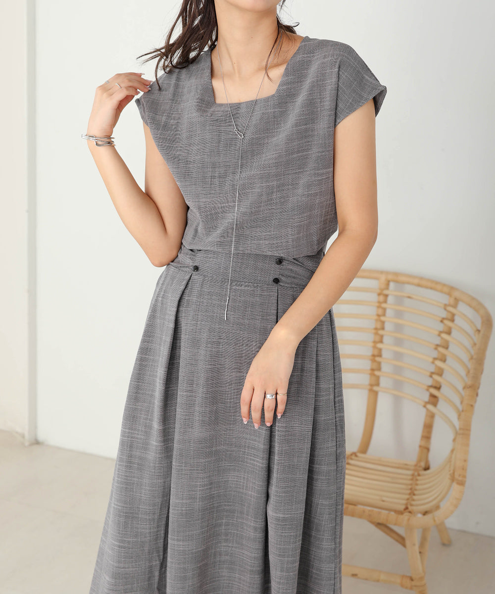 セットアップ風フレアワンピース