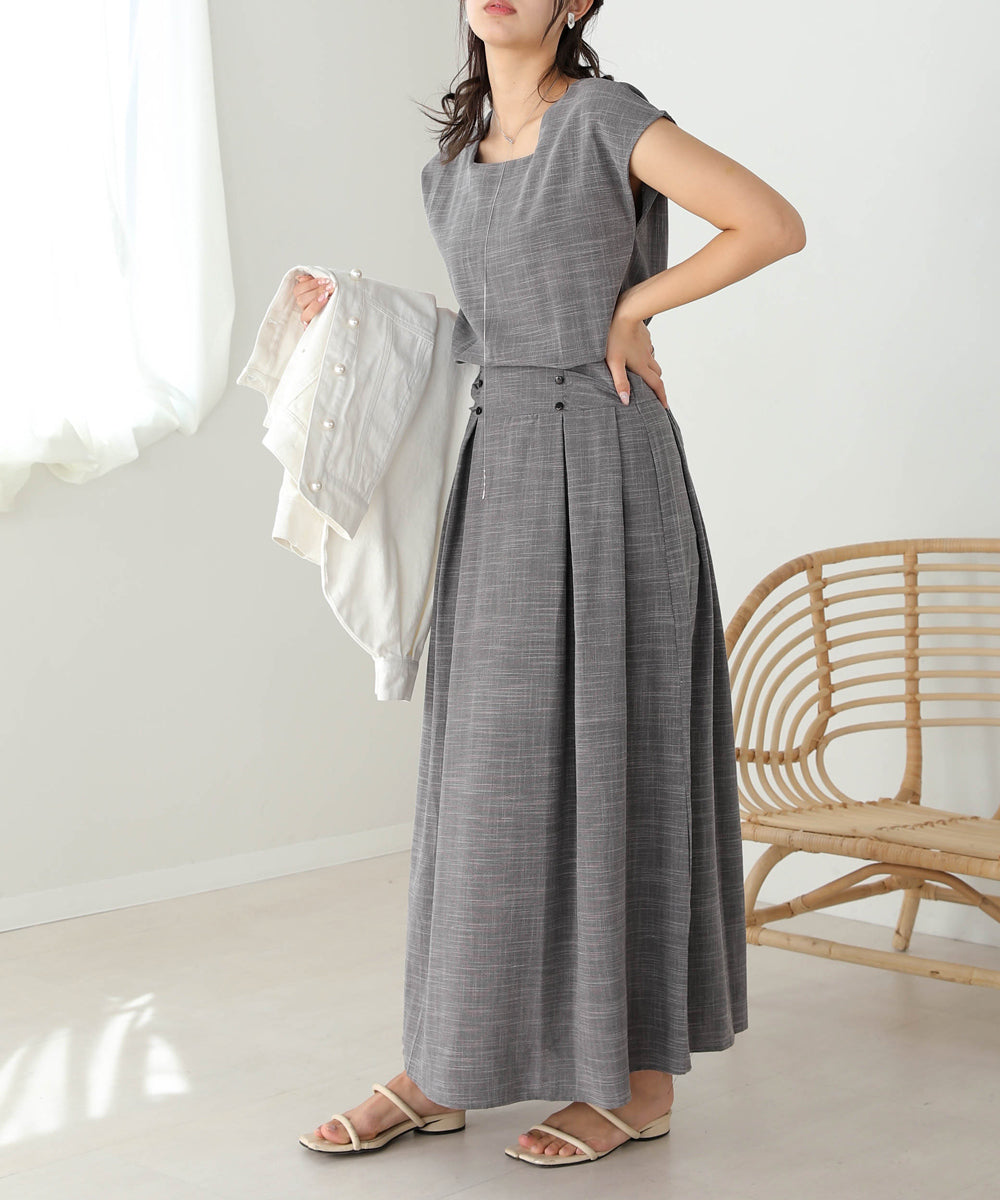 セットアップ風フレアワンピース