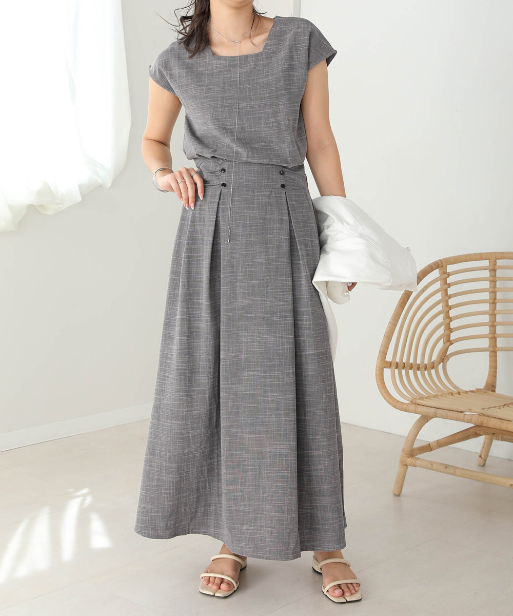 セットアップ風フレアワンピース