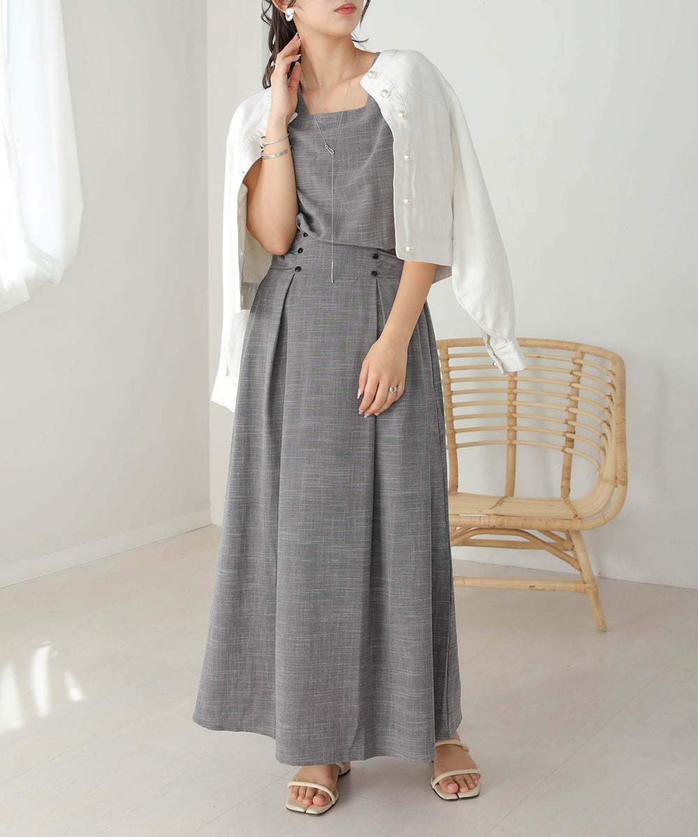 セットアップ風フレアワンピース