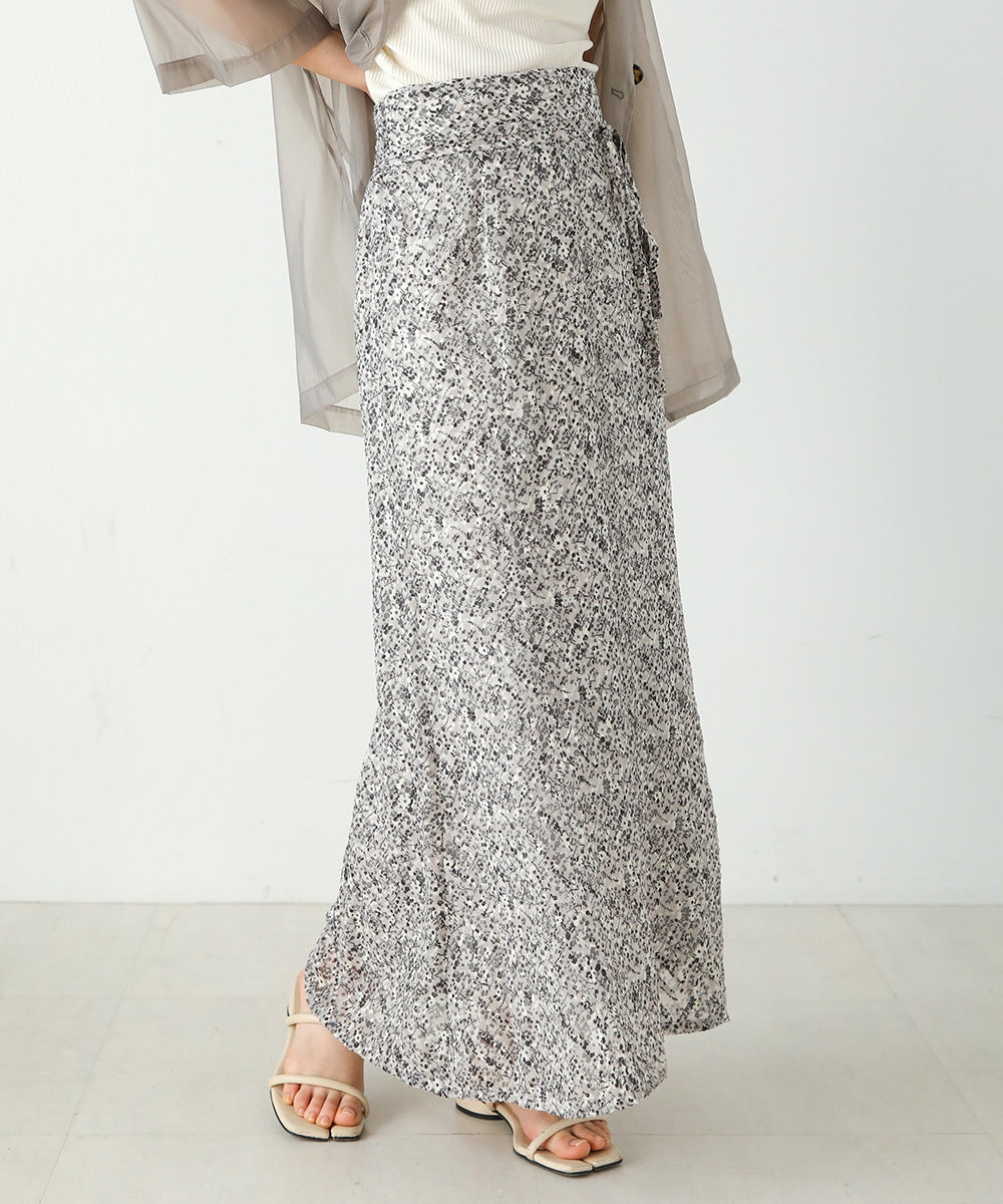 ジャガード小花柄フレアースカート
