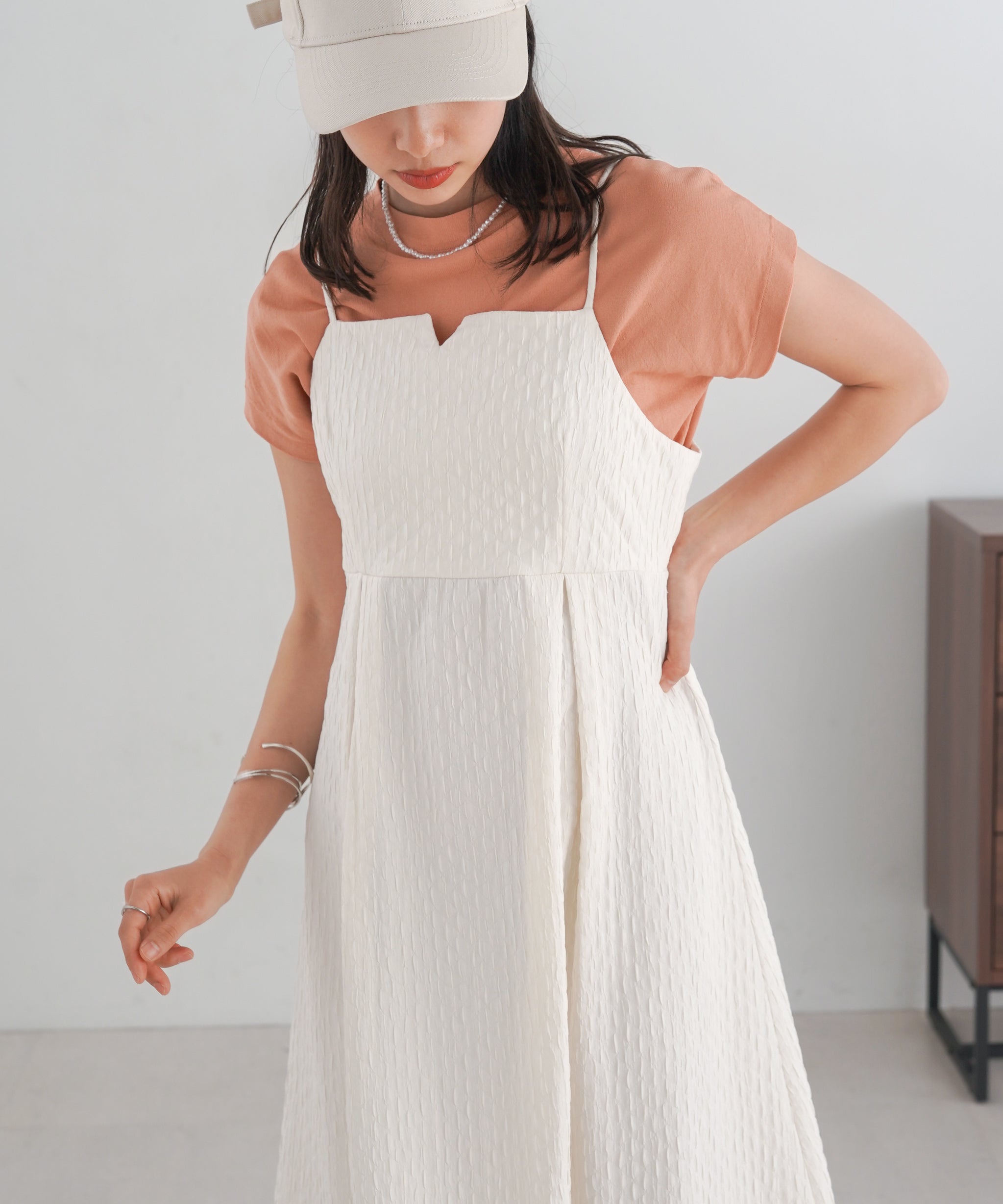 JACQUARD HIGH WAIST SWITCHING ONEPIECE