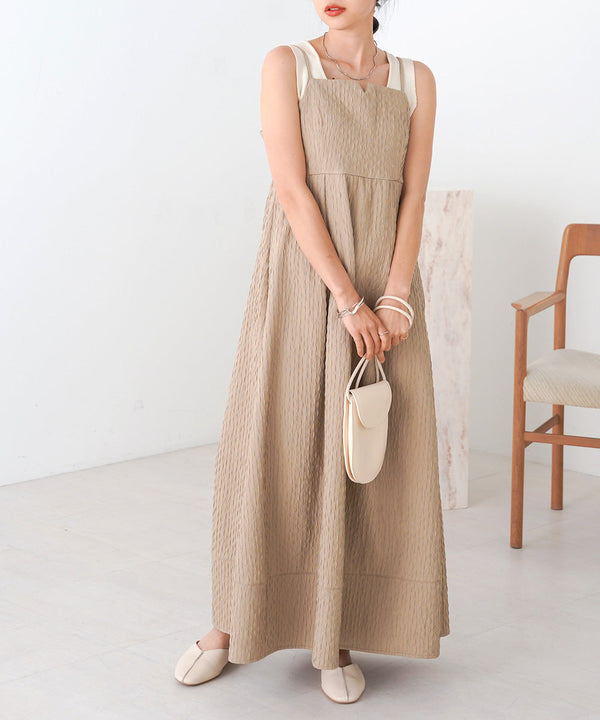JACQUARD HIGH WAIST SWITCHING ONEPIECE