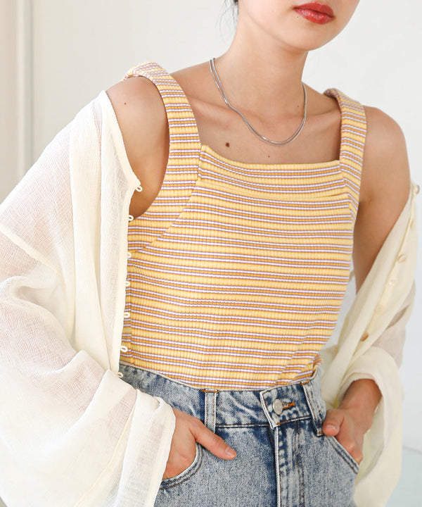 ボーダーカップ付きキャミソール