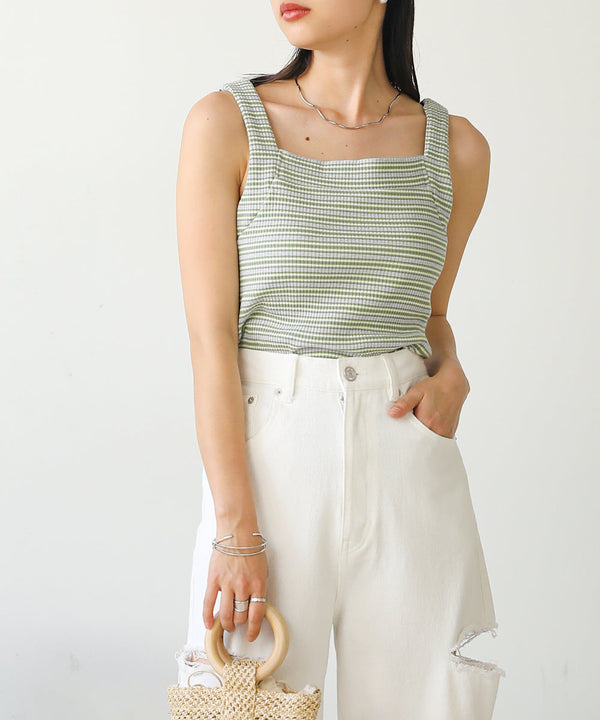 ボーダーカップ付きキャミソール