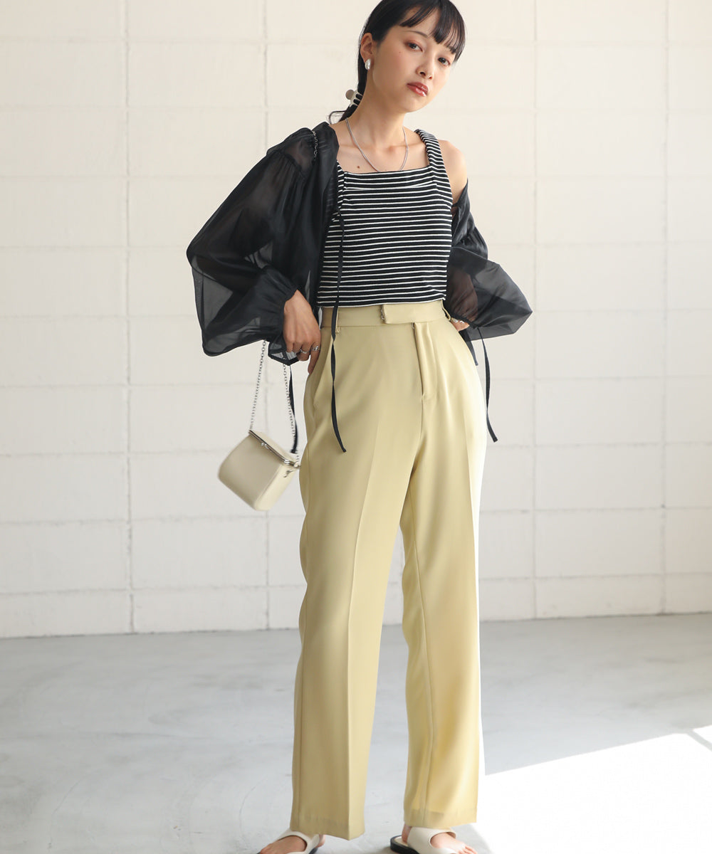 ボーダーカップ付きキャミソール