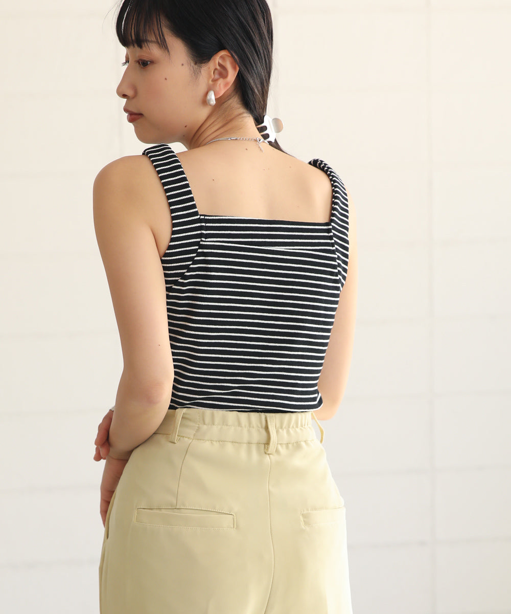 ボーダーカップ付きキャミソール