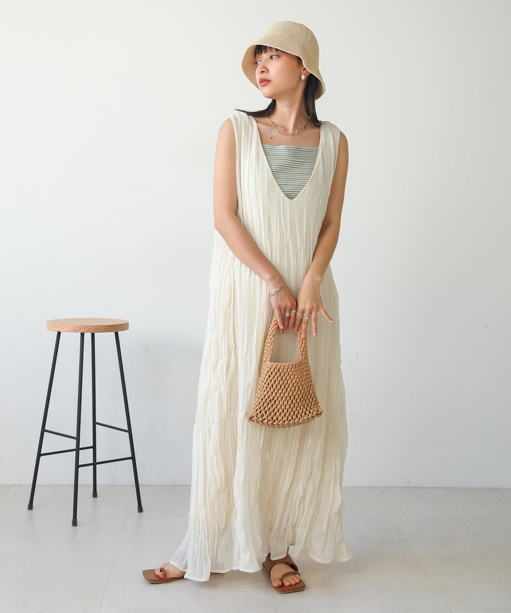 ボーダーカップ付きキャミソール