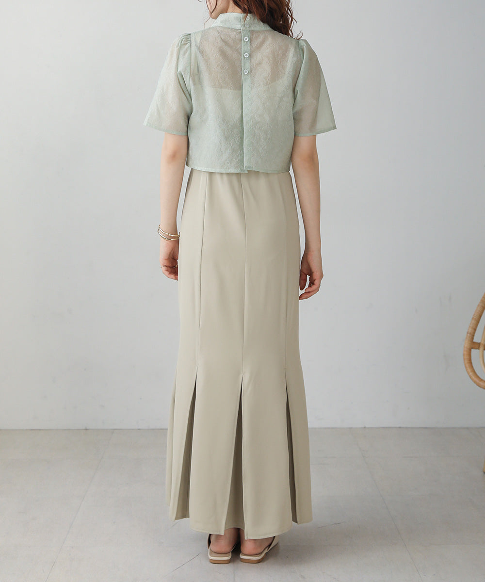 レースブラウス＋キャミワンピースセット