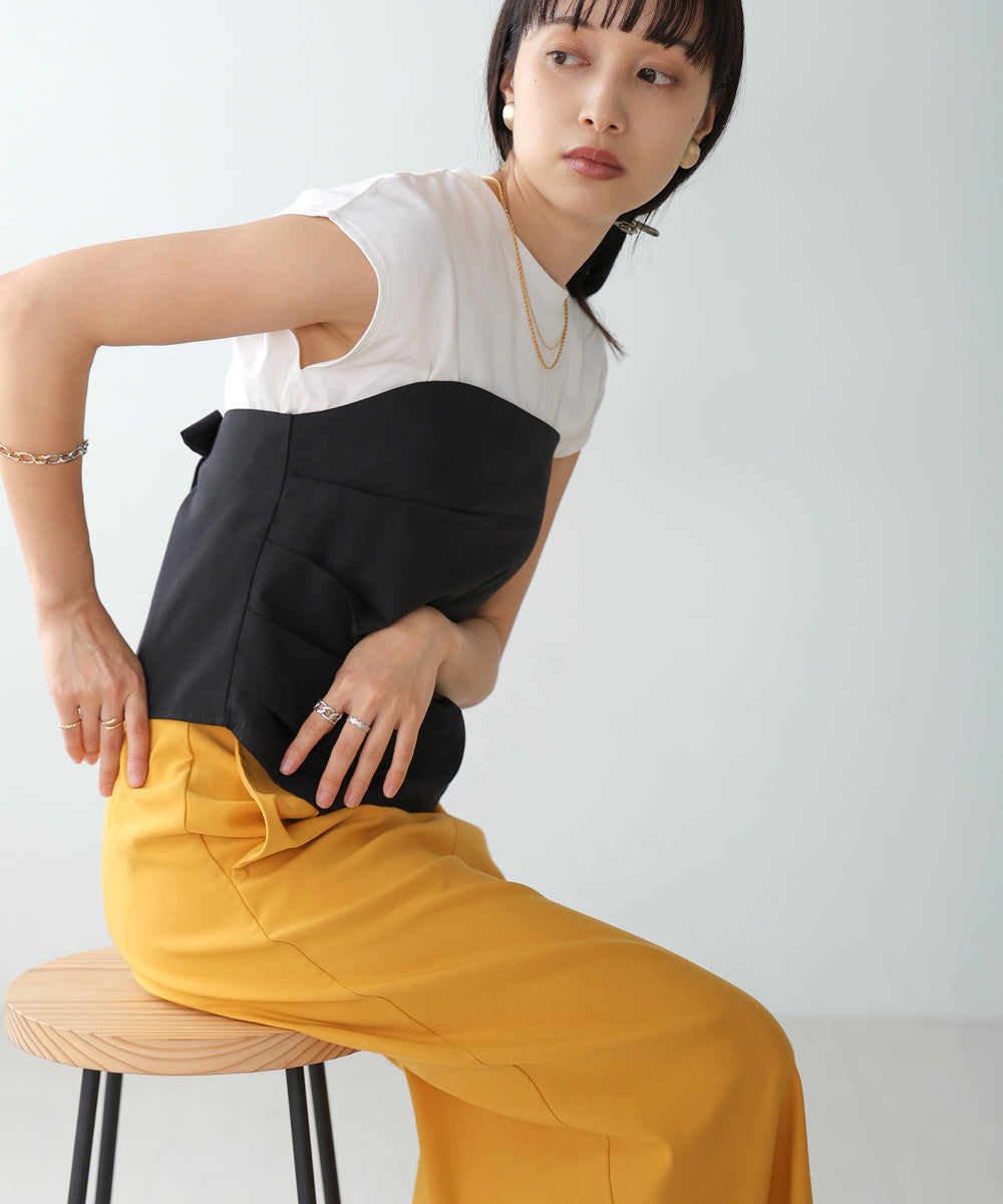 レイヤード風ビスチェカットソー