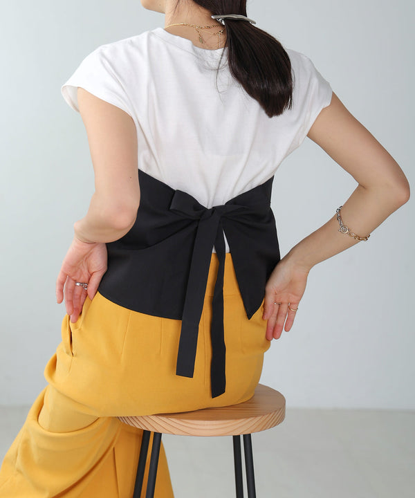 レイヤード風ビスチェカットソー