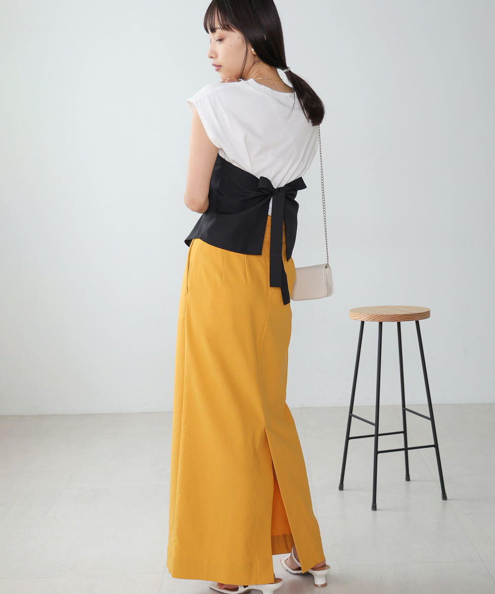 レイヤード風ビスチェカットソー