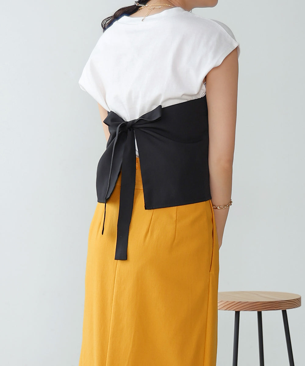 レイヤード風ビスチェカットソー