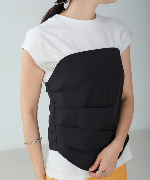 レイヤード風ビスチェカットソー